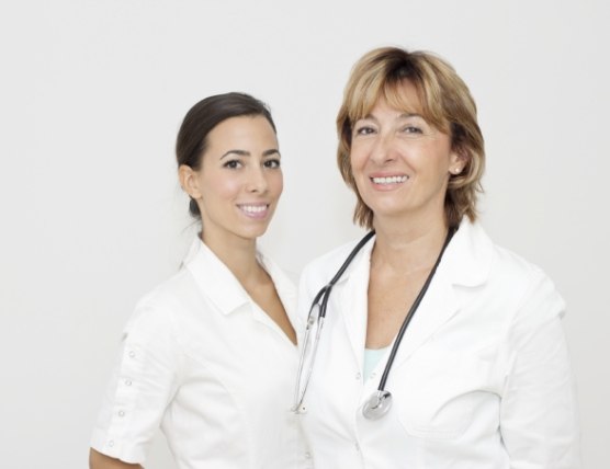 Two dental assistant instructors